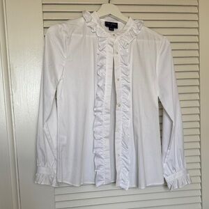 Oscar de la Renta White Ruffled Kids Blouse